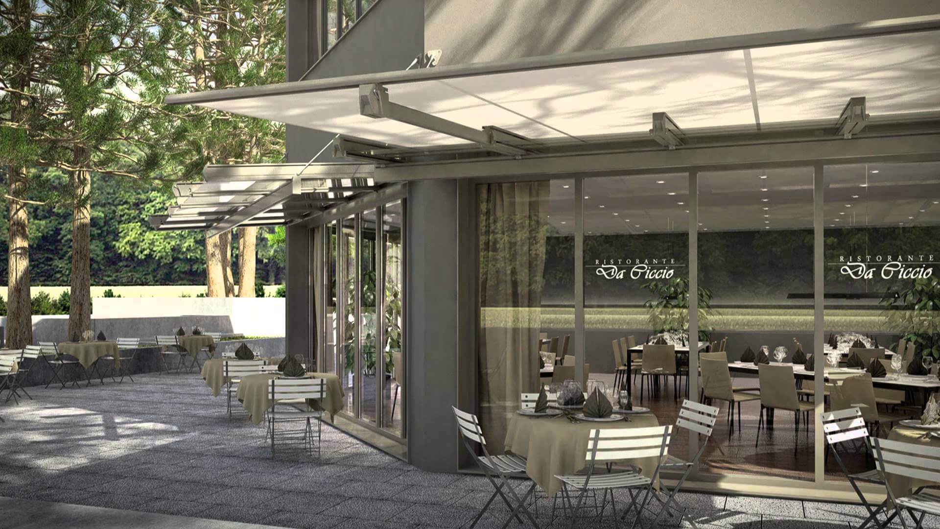 Terrassenüberdachung, Terrassen- Pavillon, MELANO TP7000, Wintergarten, Kaltwintergarten, Sonnenschutz, Wetterschutz, Regen- Markise, Wasserdichte Markise, multifunktionelles Terrassendach, Glasschiebewand, Schiebeverglasung